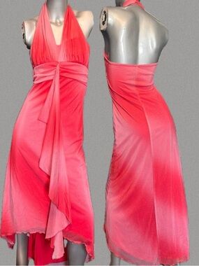 MAJORA Vintage Y2K Halter Fairy Glitter Maxi Dress